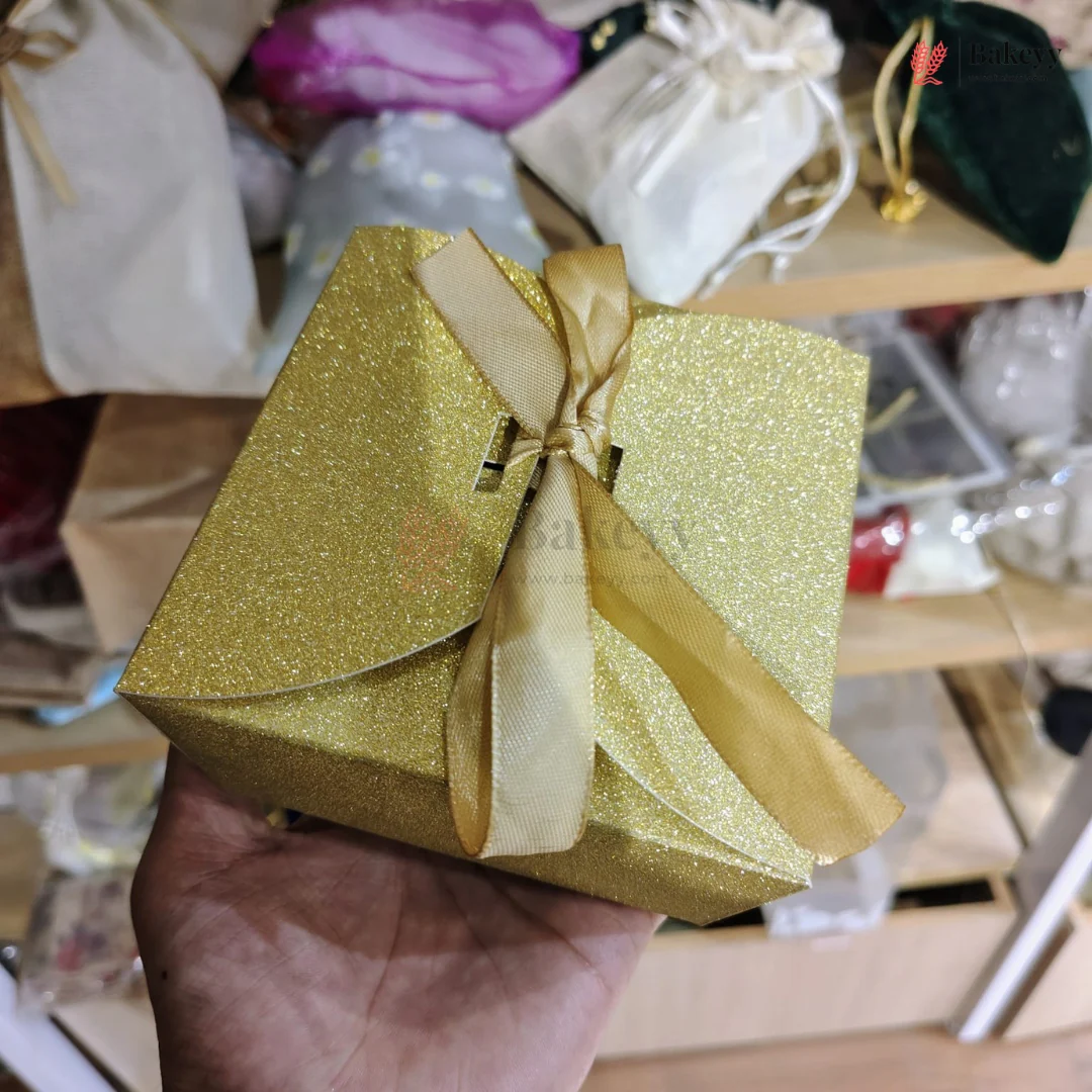 Goodie Box | Chocolate Packing Box with Glitter | Gold Color | Pack Of 10 - Image 4