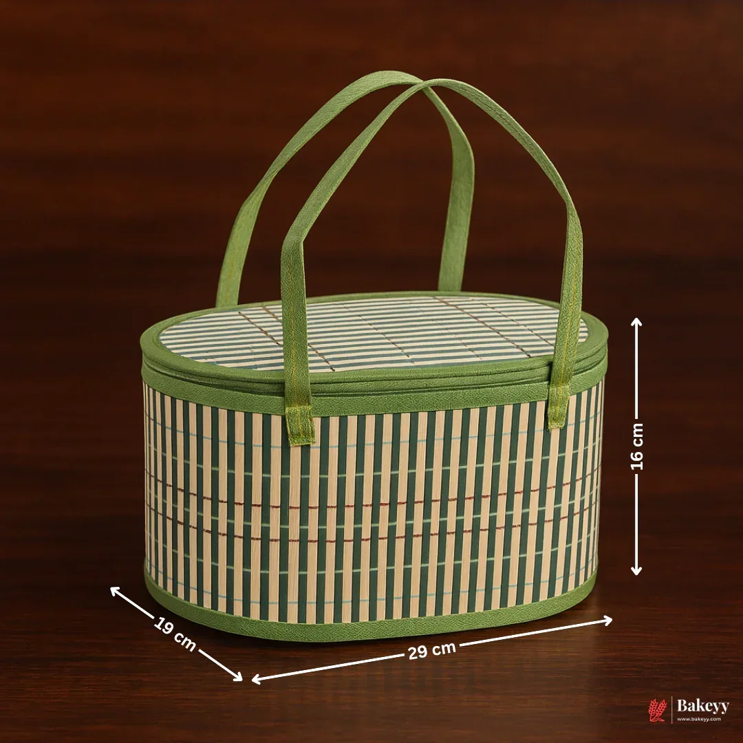 Green Oval Wooden baskets | 1 Piece - Image 2
