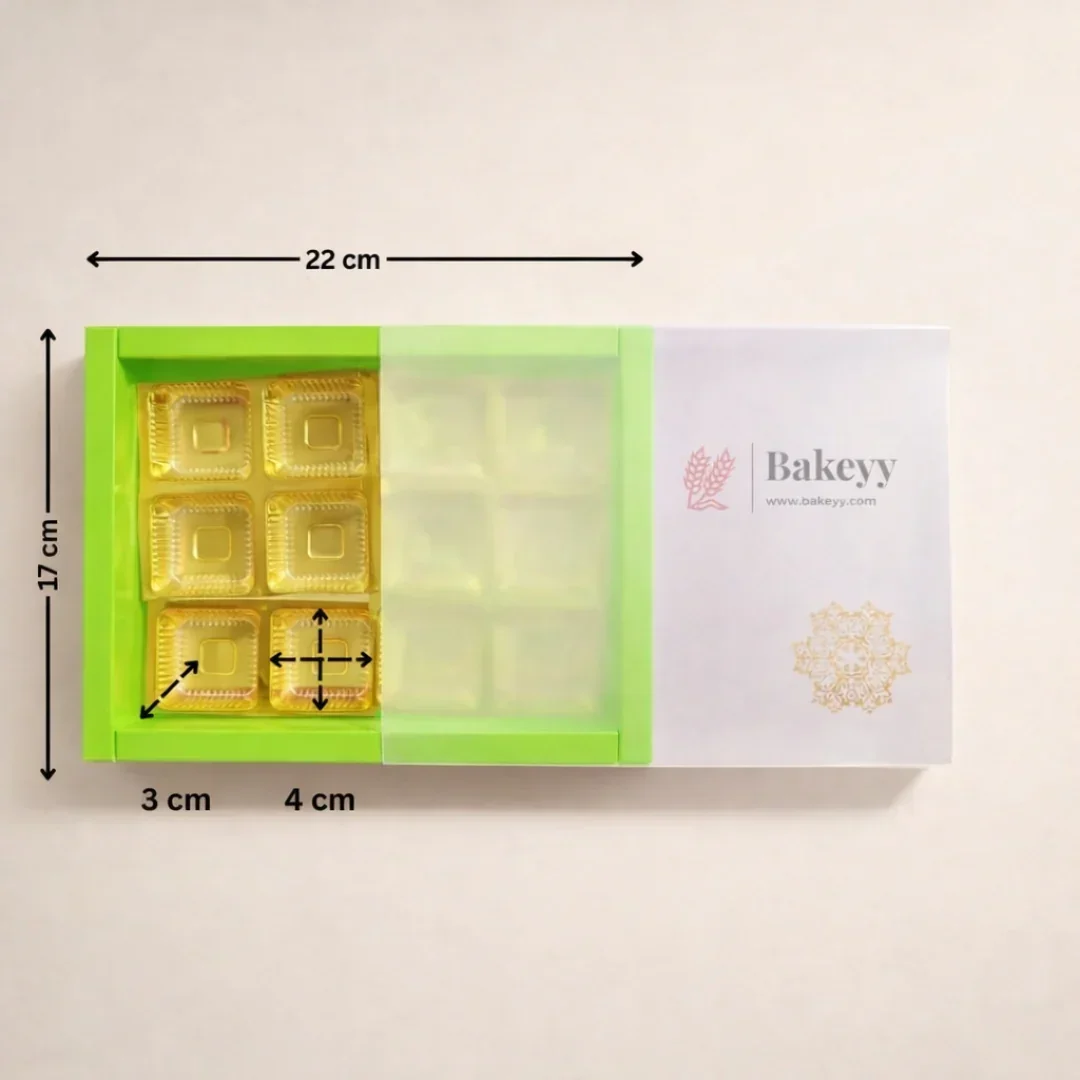 Green Sliding Chocolate Box with Gold Cavity | Premium Gift Box for Chocolates | Pack of 10 - Image 4