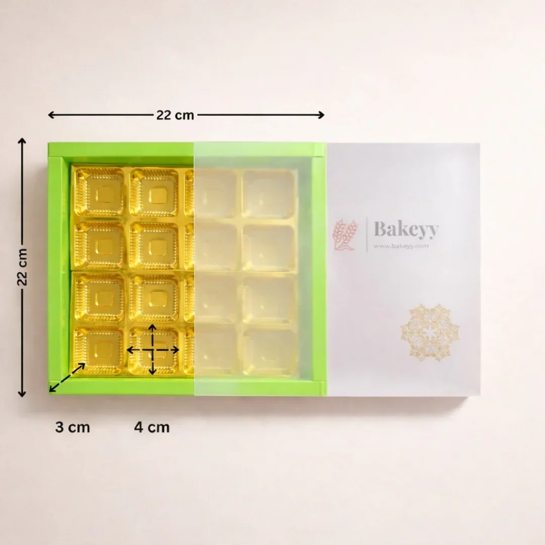 Green Sliding Chocolate Box with Gold Cavity | Premium Gift Box for Chocolates | Pack of 10 - Image 5