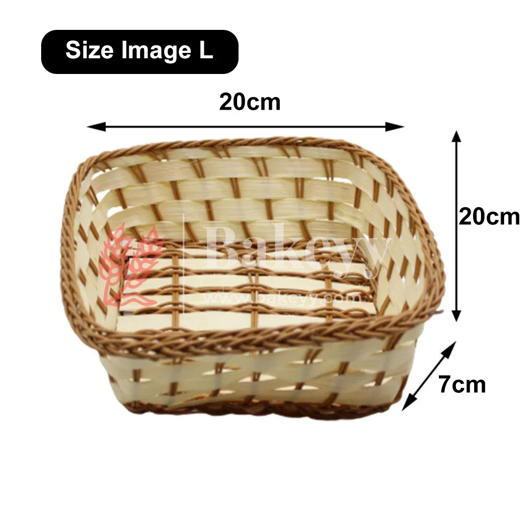 Handmade Square Wicker Basket | Multipurpose Storage & Gift Hamper Tray | 1 Piece - Image 3