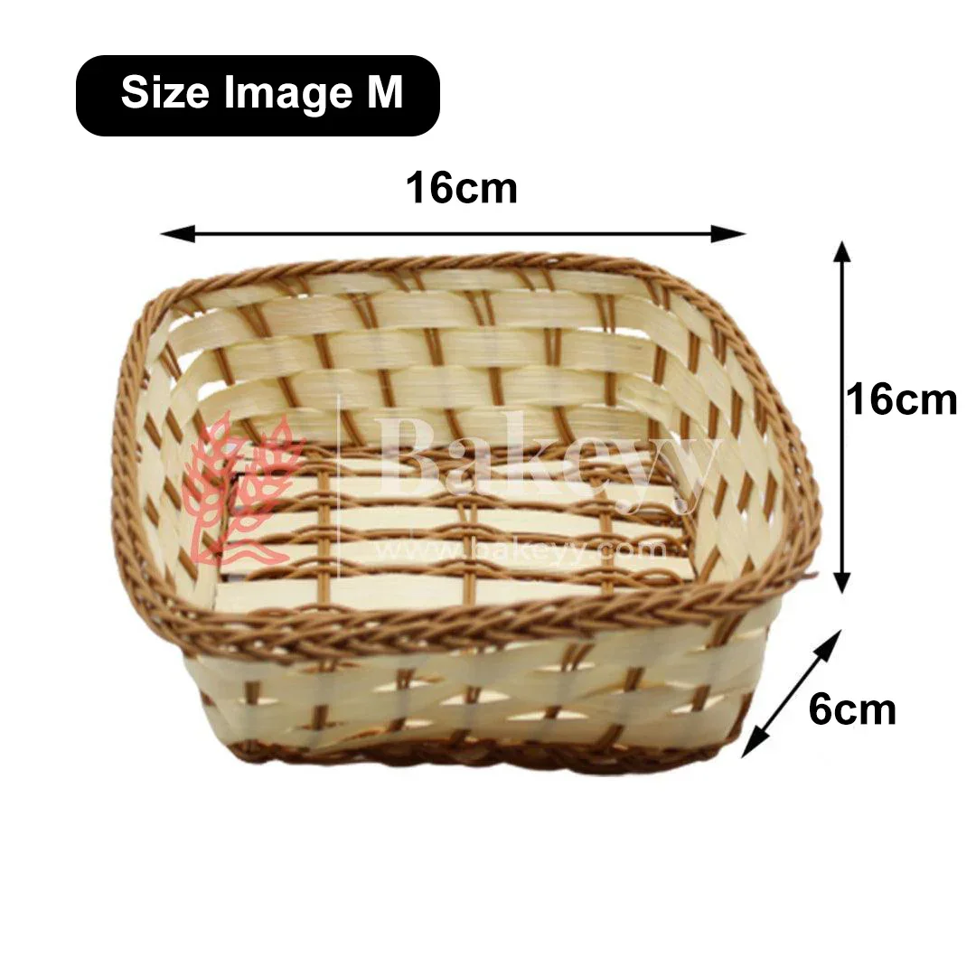 Handmade Square Wicker Basket | Multipurpose Storage & Gift Hamper Tray | 1 Piece - Image 4