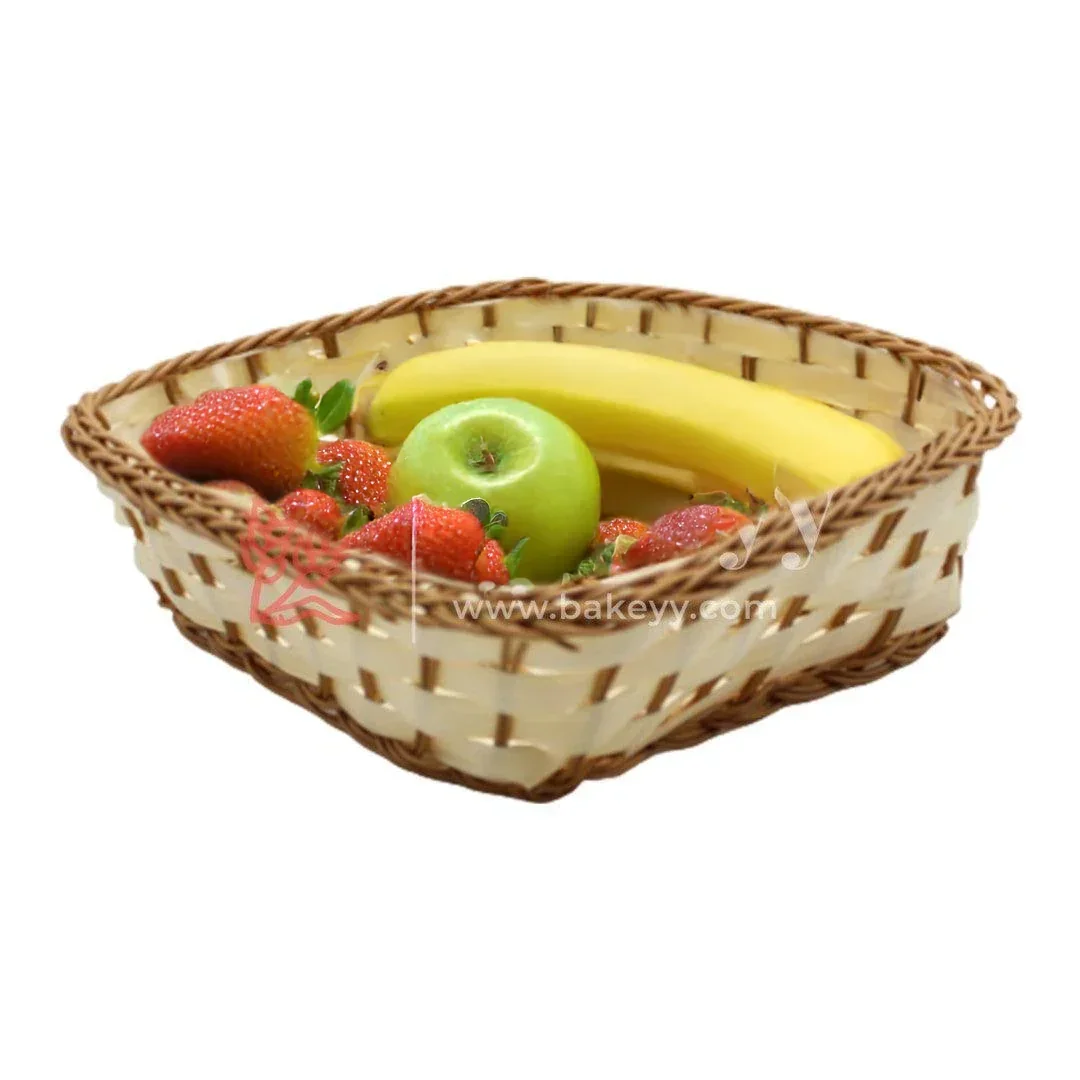 Handmade Square Wicker Basket | Multipurpose Storage & Gift Hamper Tray | 1 Piece - Image 5