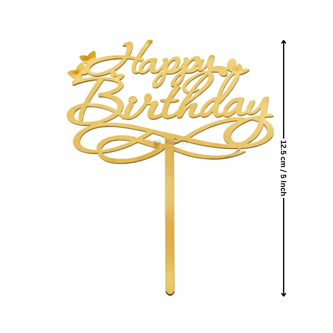Happy Birthday Acrylic Cake Topper | Elegant Birthday Designs | Cake Decoration Accessory - Image 10
