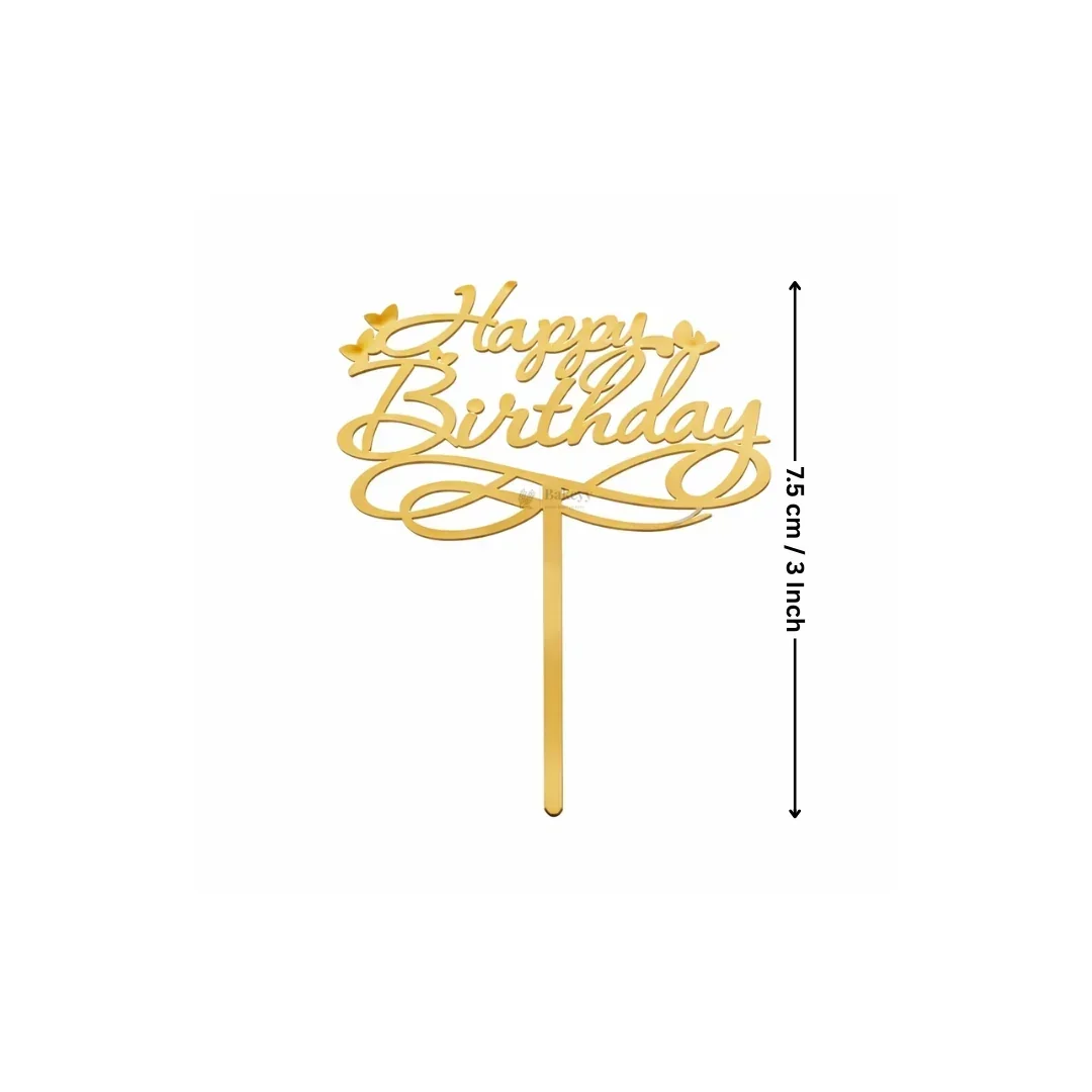 Happy Birthday Acrylic Cake Topper | Elegant Birthday Designs | Cake Decoration Accessory - Image 12
