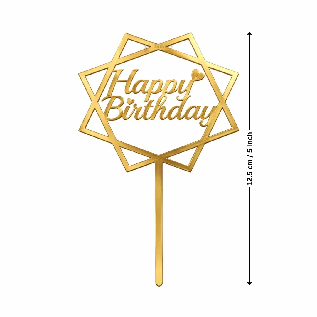 Happy Birthday Acrylic Cake Topper | Elegant Birthday Designs | Cake Decoration Accessory - Image 16