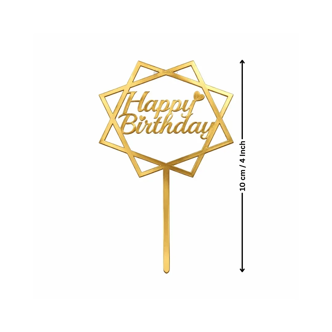 Happy Birthday Acrylic Cake Topper | Elegant Birthday Designs | Cake Decoration Accessory - Image 17