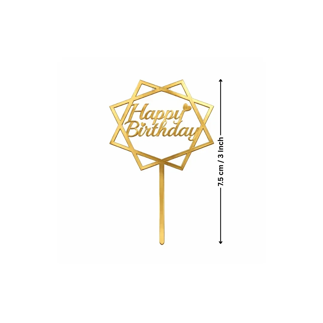 Happy Birthday Acrylic Cake Topper | Elegant Birthday Designs | Cake Decoration Accessory - Image 18