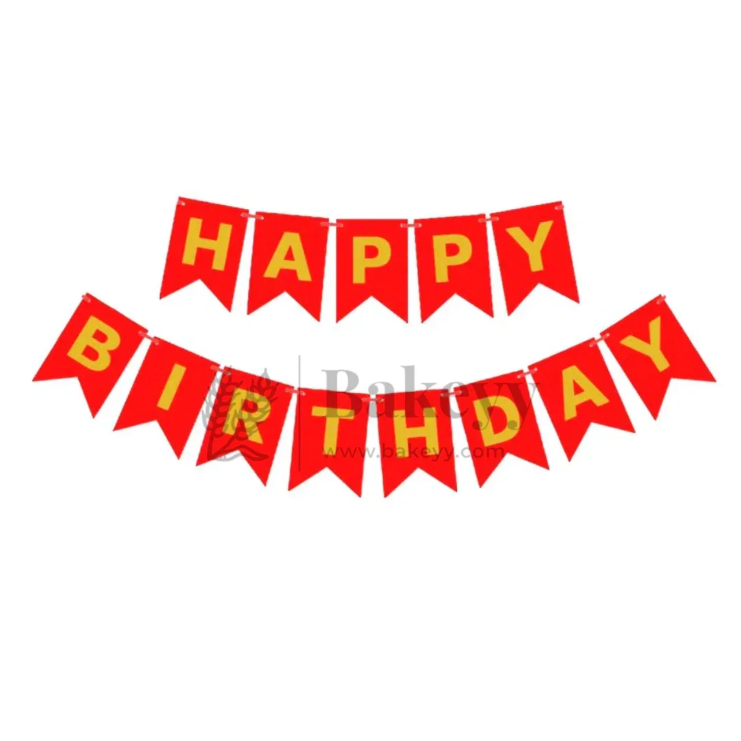 Happy Birthday Banner Decoration | Party Bunting Set | Letters with Satin Hanging String | Pack of 1 - Image 3