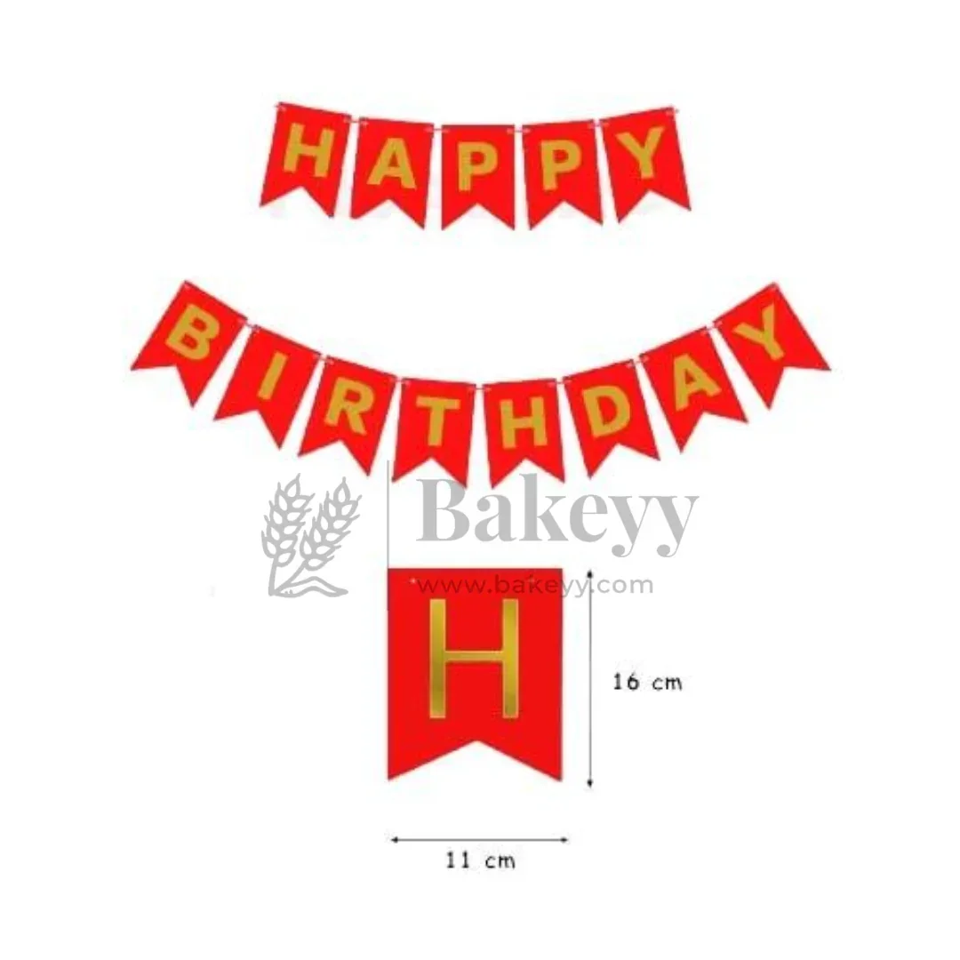 Happy Birthday Banner Decoration | Party Bunting Set | Letters with Satin Hanging String | Pack of 1 - Image 4