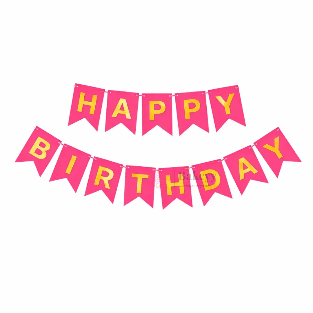 Happy Birthday Banner Decoration | Party Bunting Set | Letters with Satin Hanging String | Pack of 1 - Image 6