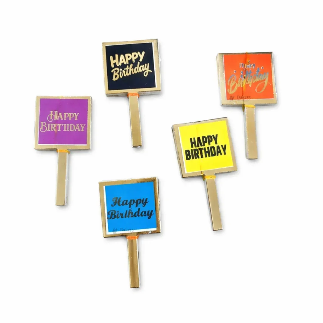 Happy Birthday Cake Topper Set | Assorted Mini Placards for Cakes, Cupcakes & Desserts | Pack of 100 - Image 10