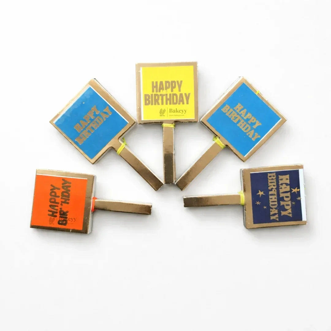 Happy Birthday Cake Topper Set | Assorted Mini Placards for Cakes, Cupcakes & Desserts | Pack of 100 - Image 5