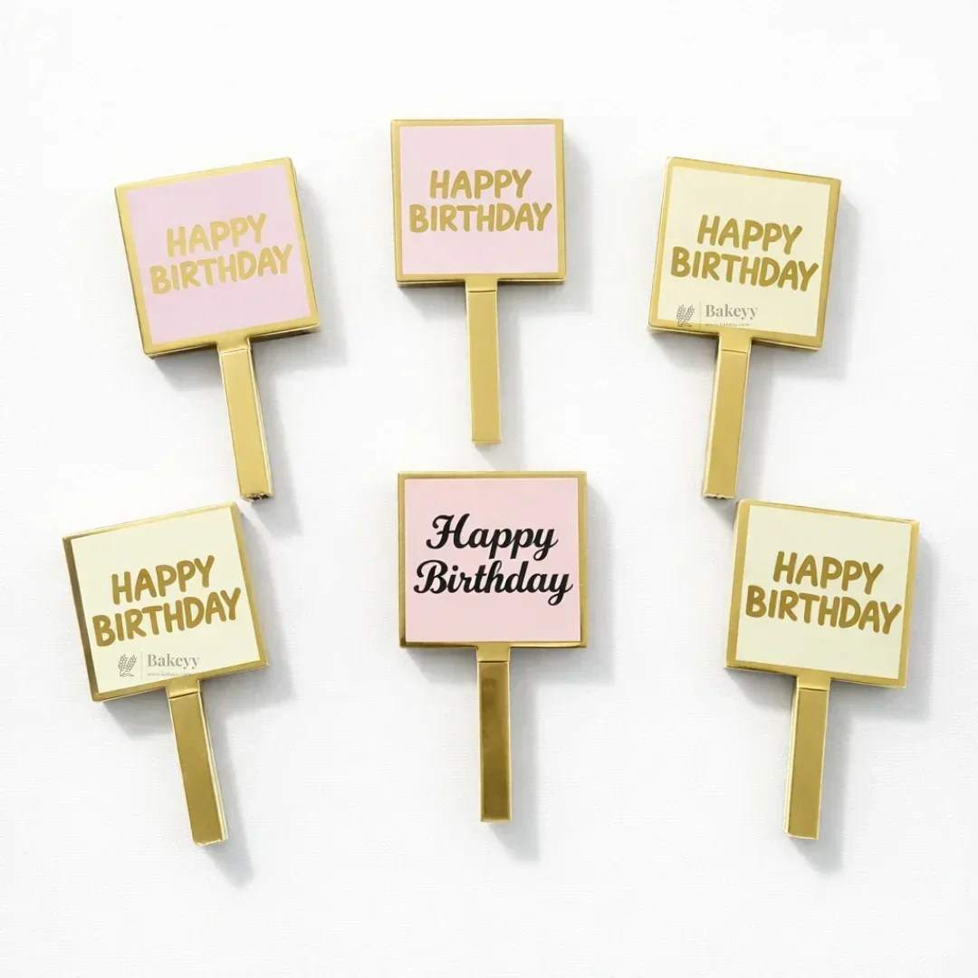 Happy Birthday Cake Topper Set | Assorted Mini Placards for Cakes, Cupcakes & Desserts | Pack of 100 - Image 6