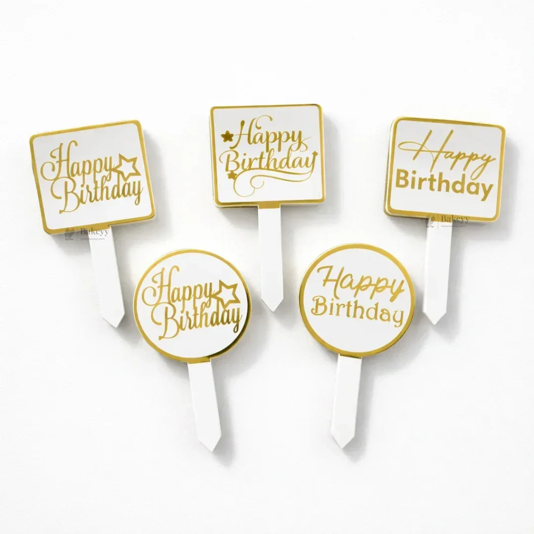 Happy Birthday Cake Topper Set | Assorted Mini Placards for Cakes, Cupcakes & Desserts | Pack of 100 - Image 7