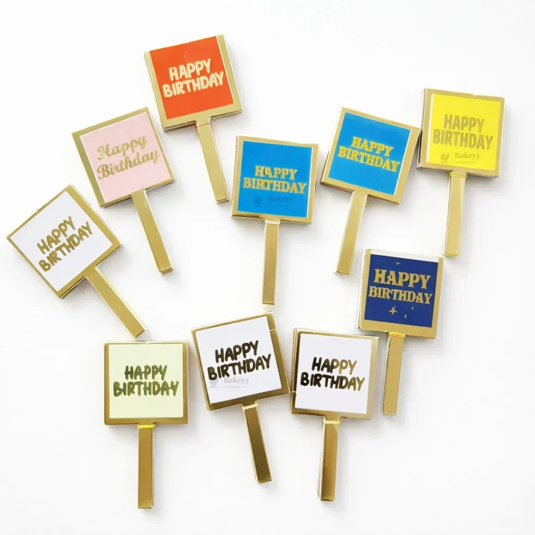 Happy Birthday Cake Topper Set | Assorted Mini Placards for Cakes, Cupcakes & Desserts | Pack of 100 - Image 8