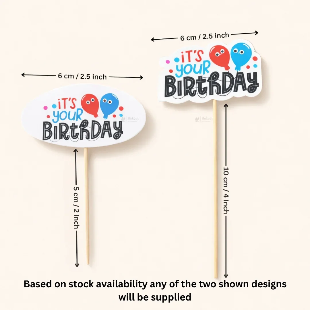 Happy Birthday Cake Toppers | Multiple Design Options with Wooden Stick | Pack of 50 - Image 9