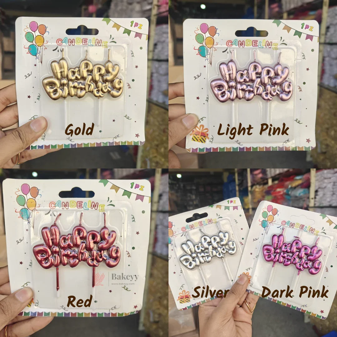 Happy Birthday Candle | Metallc Shades | Pack of 1 - Image 2