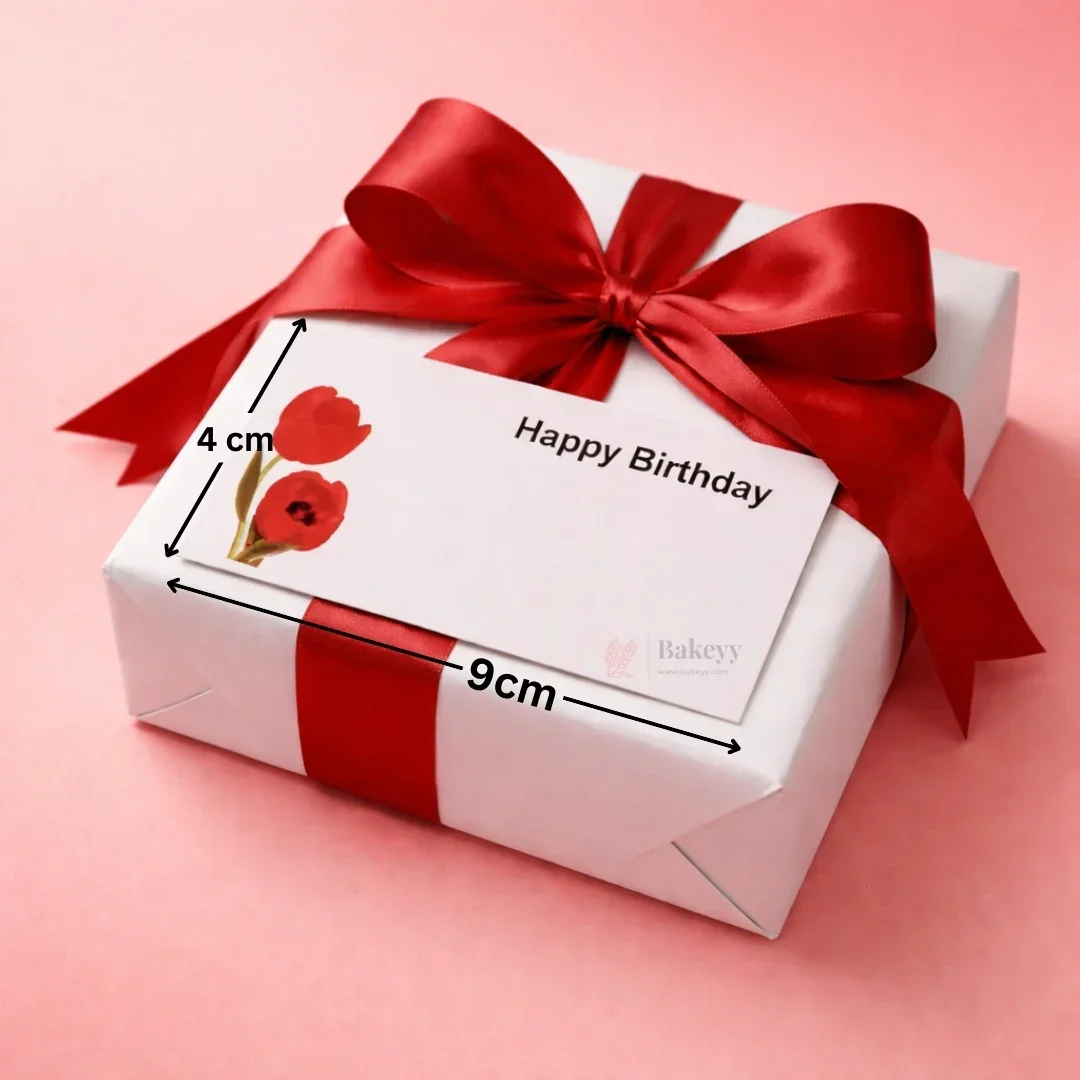 Happy Birthday Gift Name Cards | Floral Printed Cards | Pack of 100 - Image 3