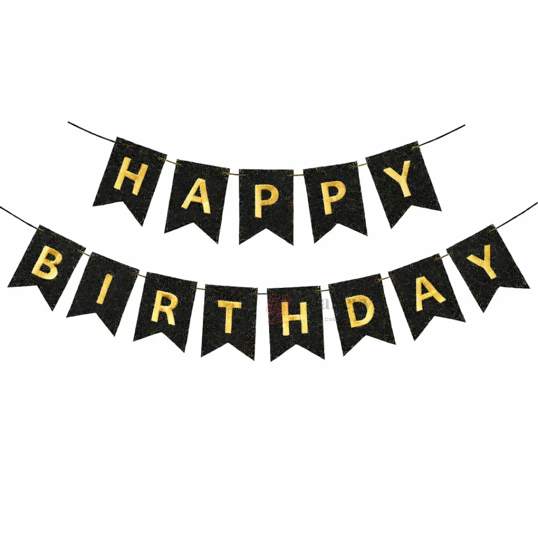 Happy Birthday Glitter Banner Decoration | Premium Party Bunting Set | Pack of 1 - Image 6