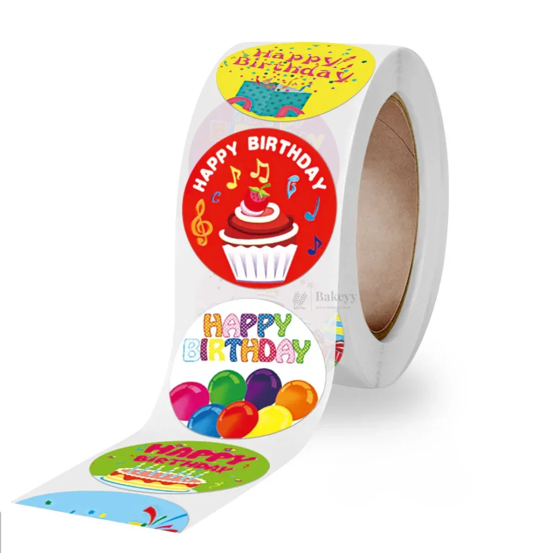 Happy Birthday Stickers Roll | 500 Pcs | Pack of 1 - Image 4