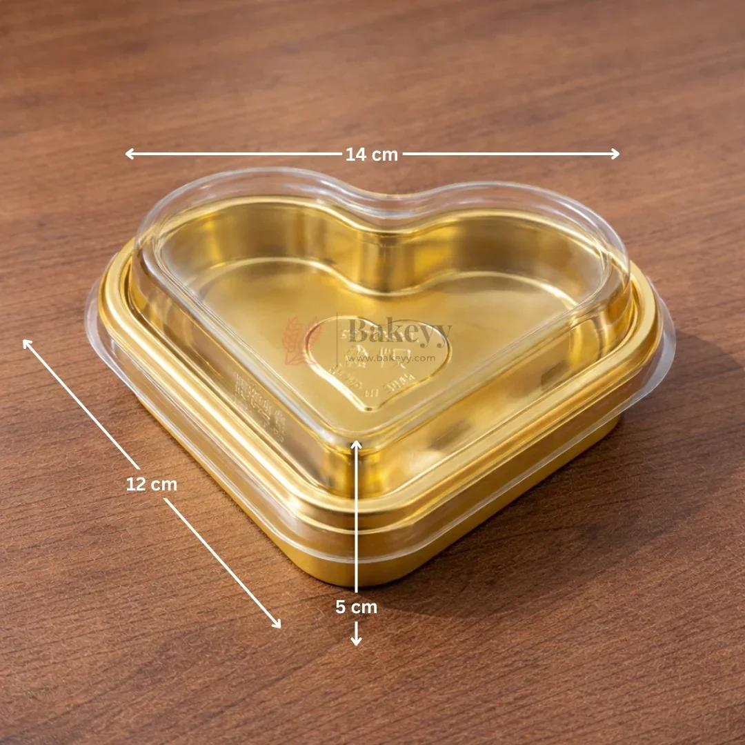 Heart Shape Chocolate Box with Transparent Lid | Gold Base Premium Packaging Box | Pack of 50 - Image 2