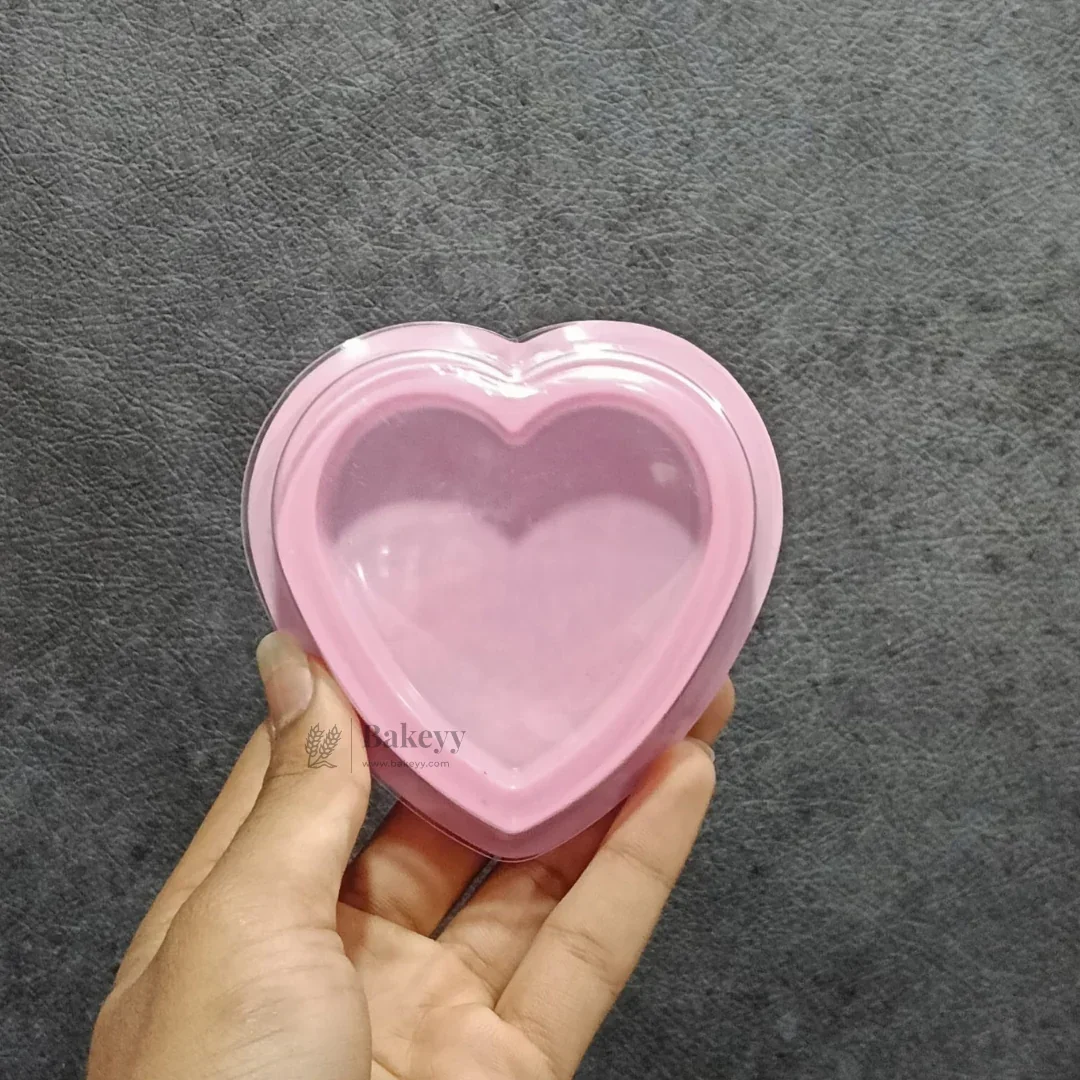 Pink Heart Shape Chocolate Box with Transparent Lid | Gift Box for Chocolates & Gifting | Pack of 25 - Image 2