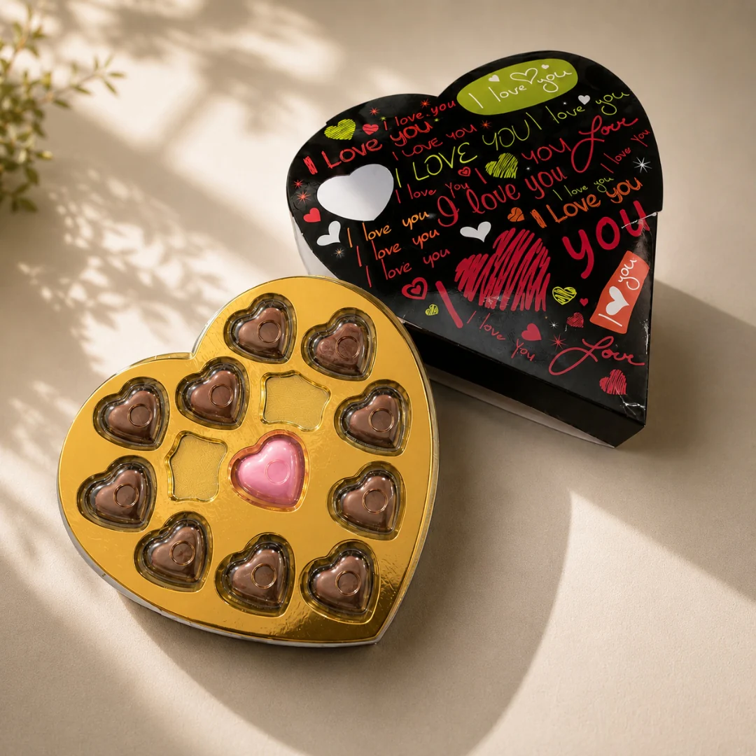 Heart Shape Chocolate Gift Box with Tray | 11 Cavity Tray | Premium Valentine Packaging | Pack of 25 - Image 4