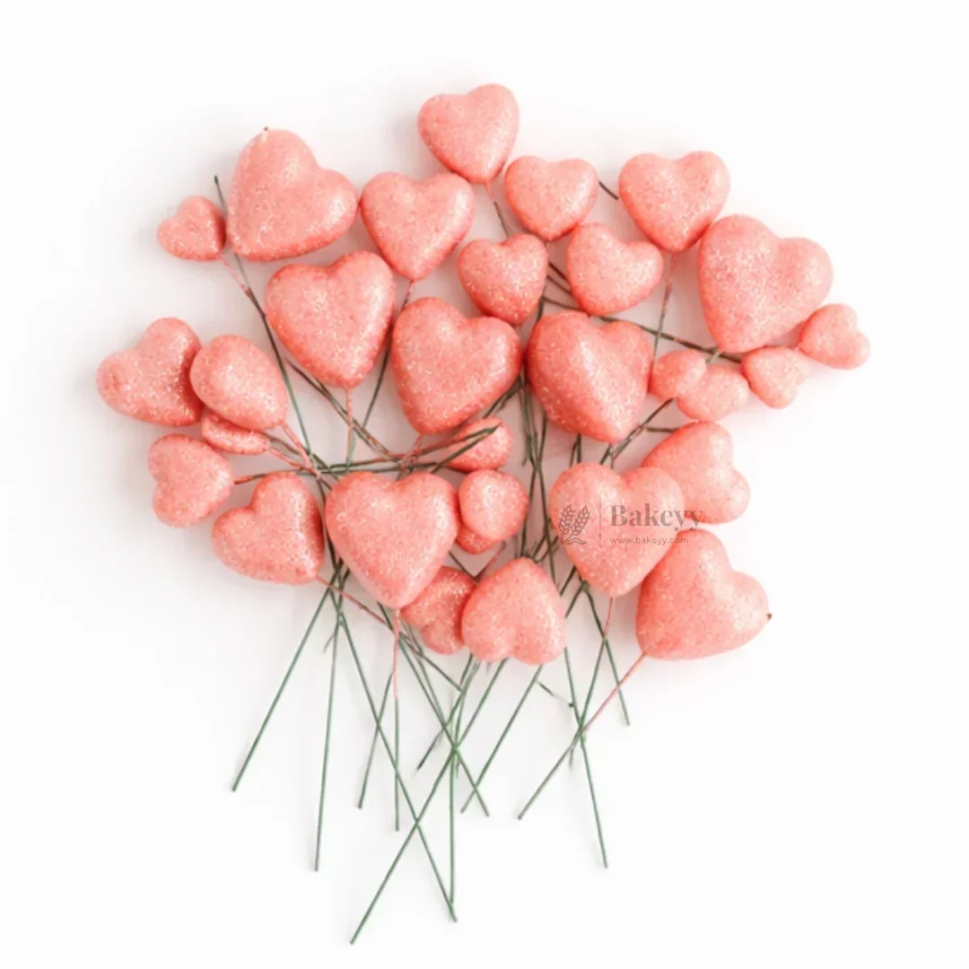 Heart Shape Faux Ball Cake Decor | Heart Shape Cake Topper | Pack of 20 - Image 12