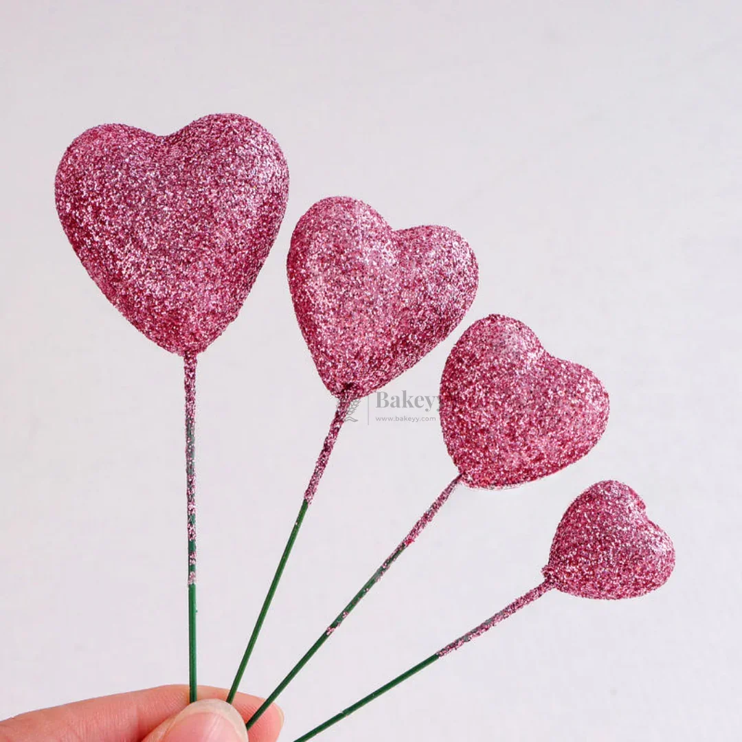 Heart Shape Faux Ball Cake Decor | Heart Shape Cake Topper | Pack of 20 - Image 3
