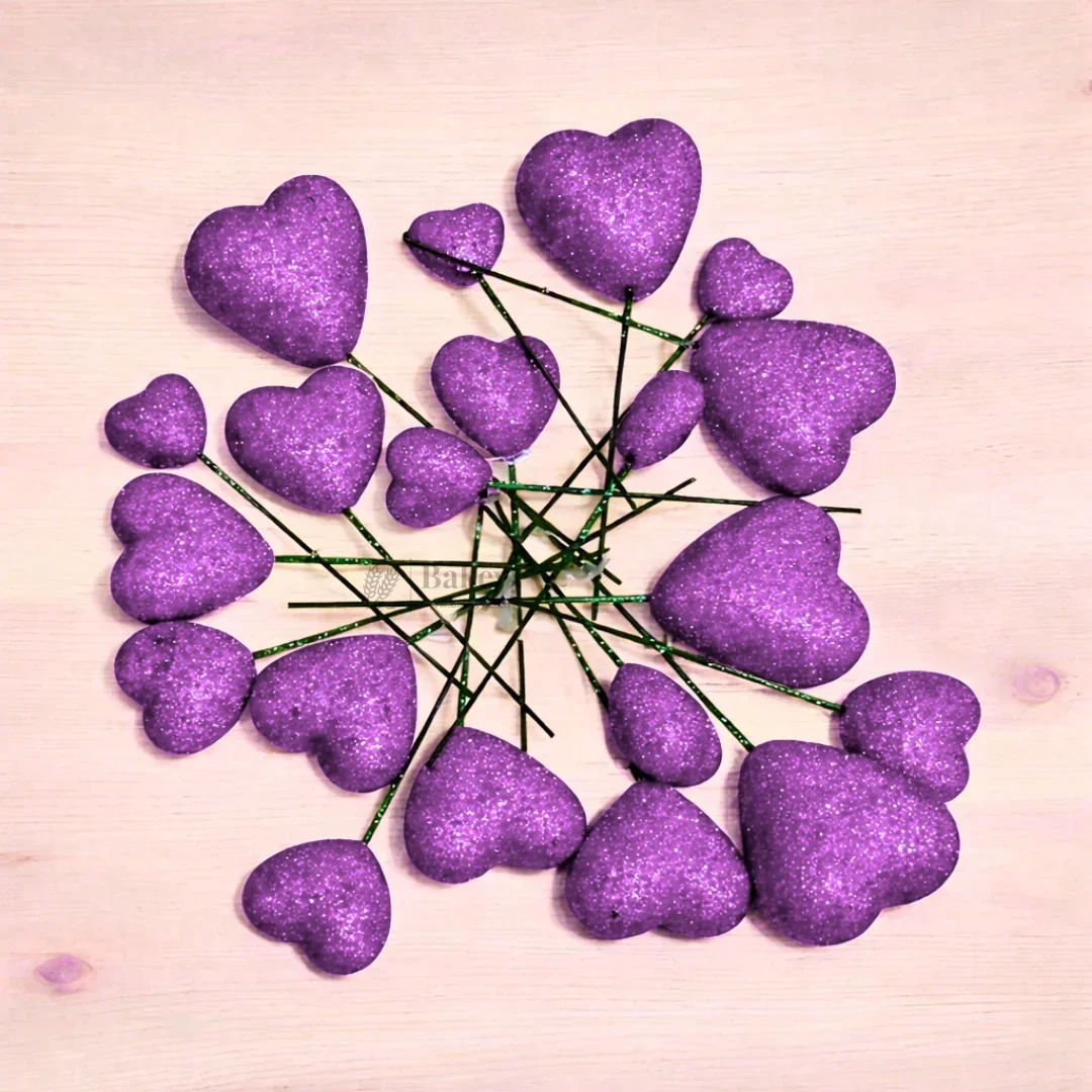 Heart Shape Faux Ball Cake Decor | Heart Shape Cake Topper | Pack of 20 - Image 4