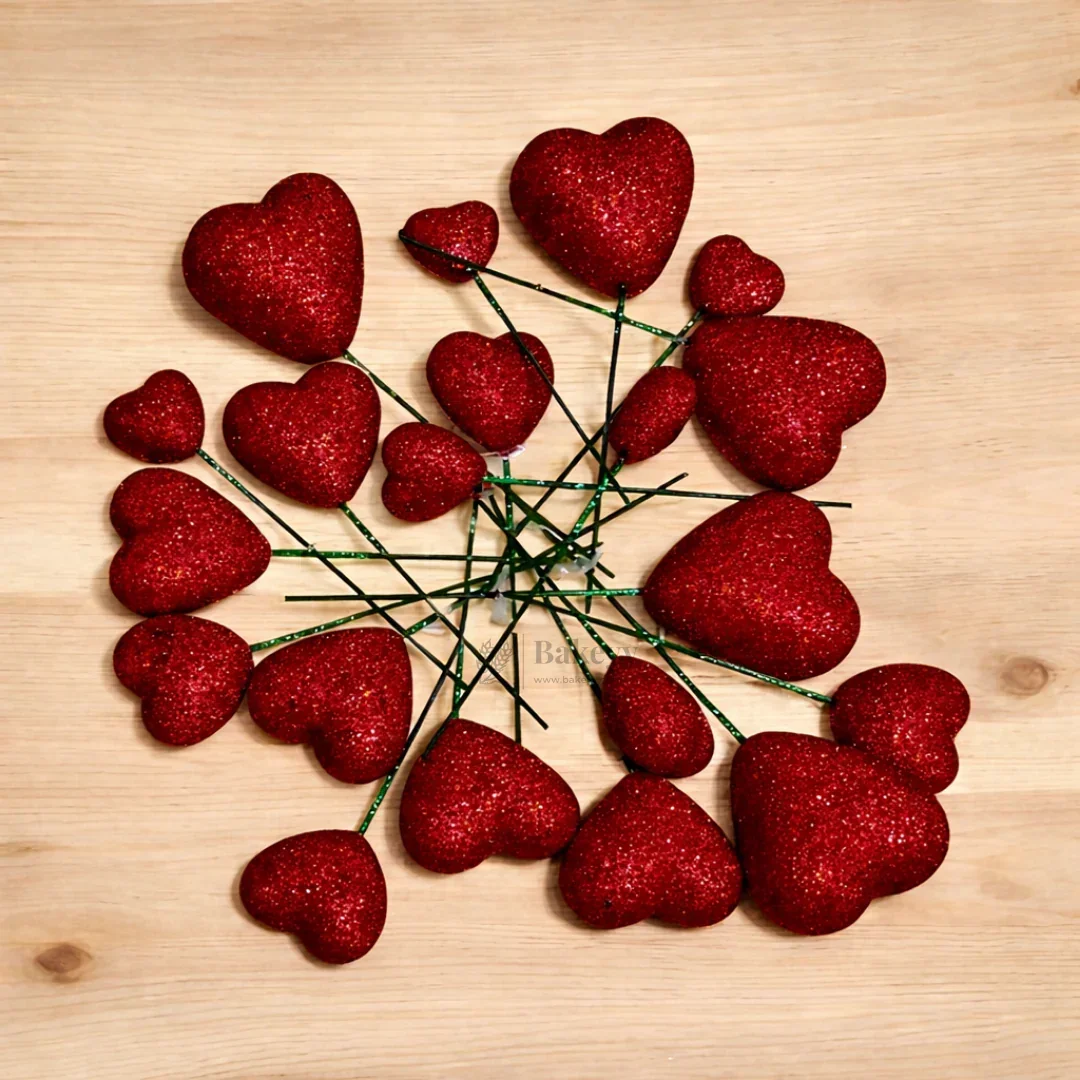 Heart Shape Faux Ball Cake Decor | Heart Shape Cake Topper | Pack of 20 - Image 9