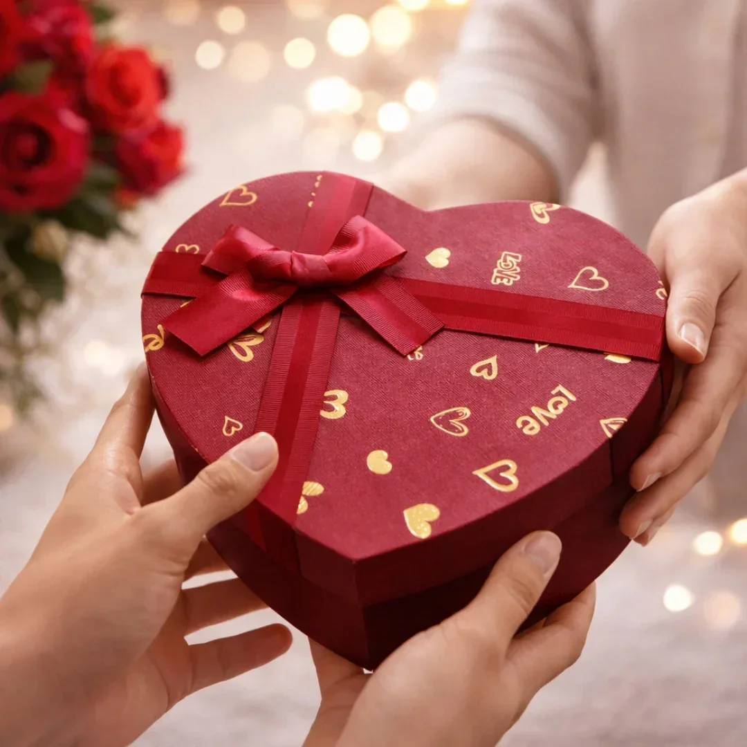Heart Shape Rigid Hamper Box with Ribbon Lid | Premium Packaging for Chocolates or Gifts | Pack of 1 - Image 10