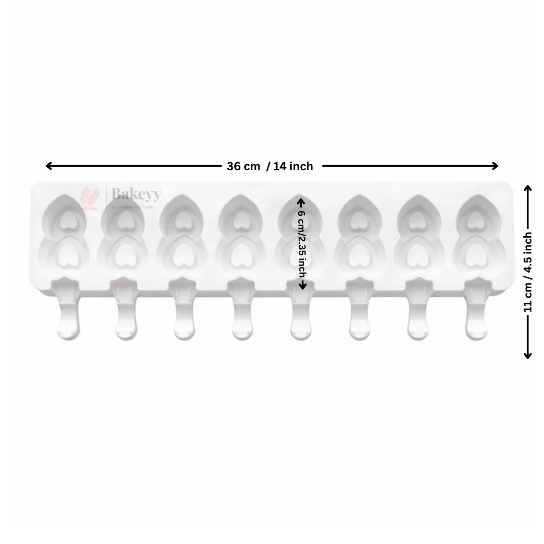 Heart Shape Popsicle Silicone Mould | Ice Cream & Kulfi Mould | Food-Grade Silicone | Pack of 1 - Image 3