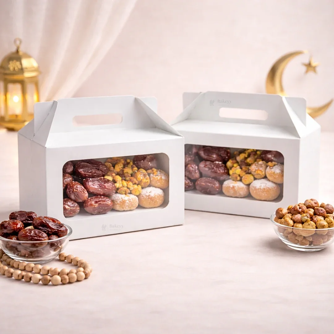 Iftari Meal Box with Clear Window | 2 Size Options Available | Pack of 25
