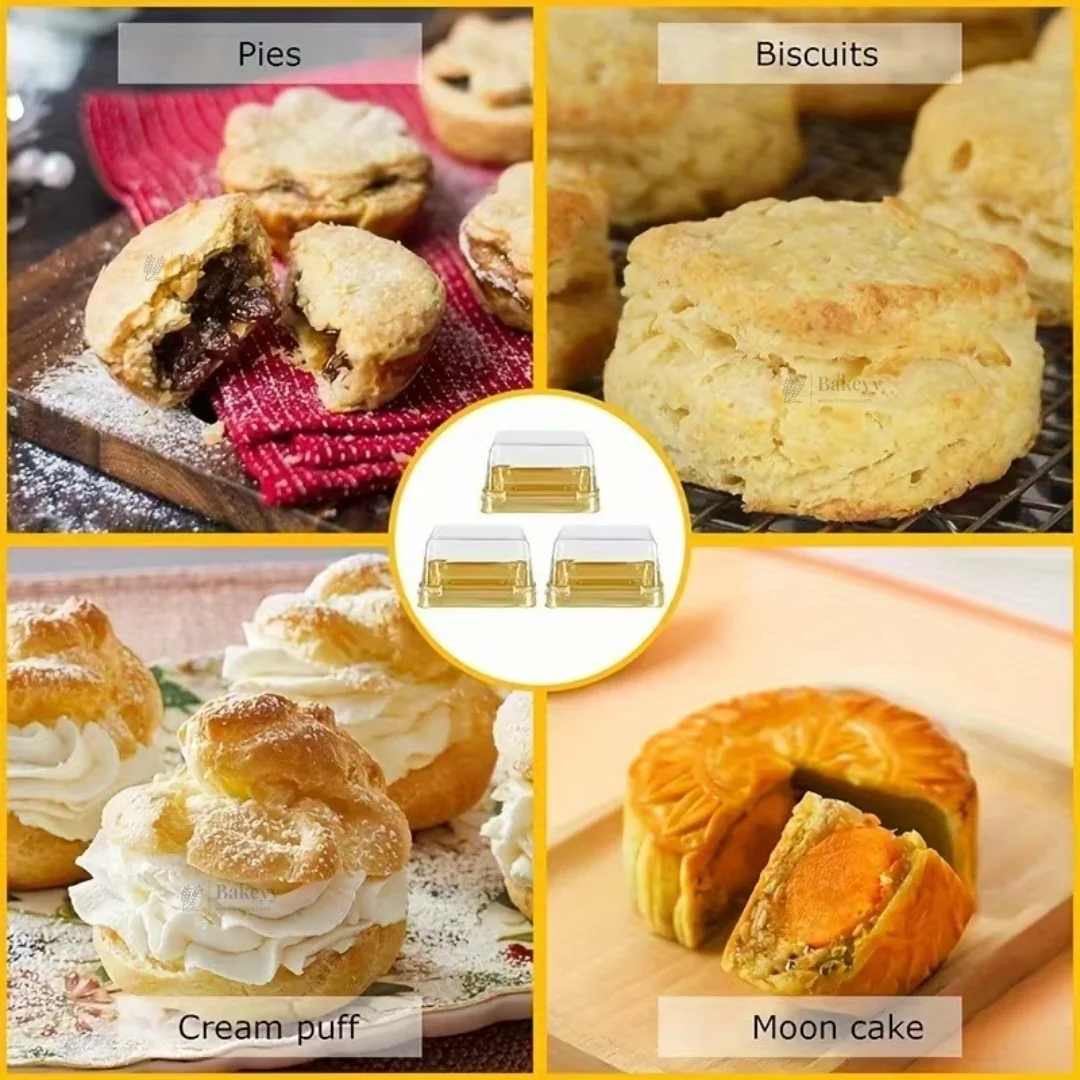 Individual Cupcakes And Pastry Container | Gold Color | Square Moon Cake Holder | 2 Sizes Available| Pack Of 50 - Image 5