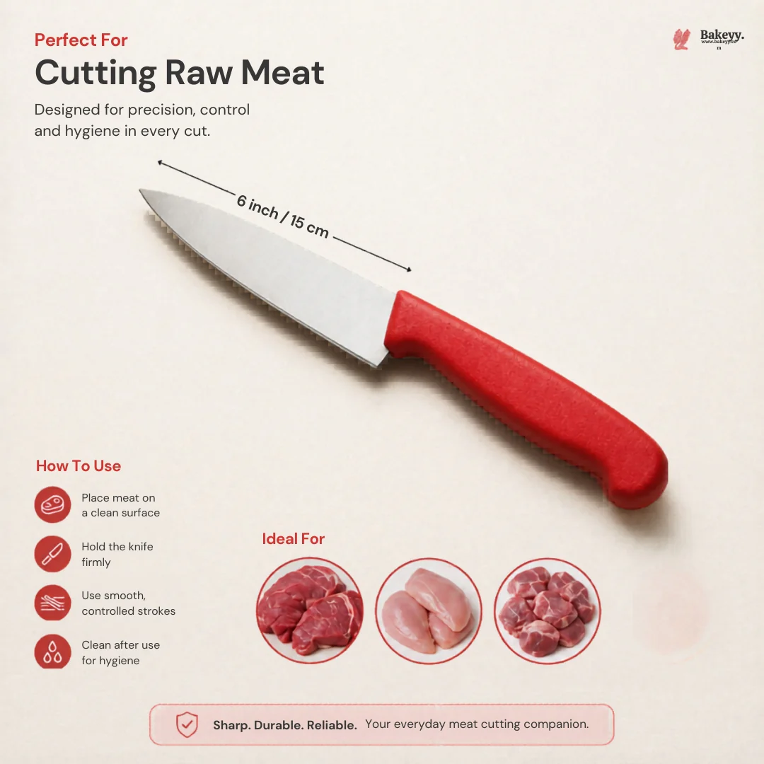 Industrial Grade Kitchen Knife with Colored Handle | Compact Cutting Knife | Pack of 1 - Image 10