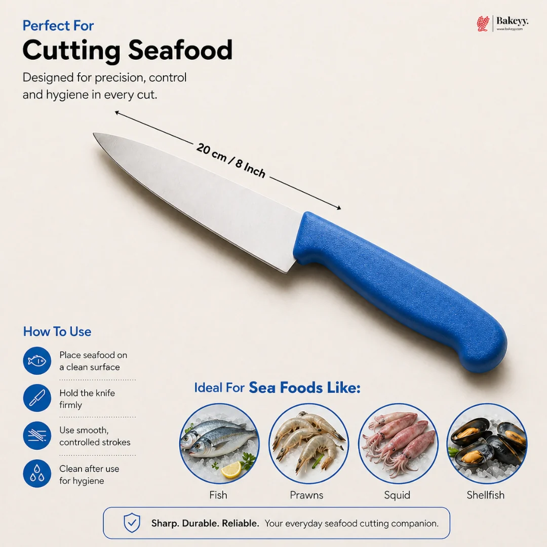 Industrial Grade Kitchen Knife with Colored Handle | Compact Cutting Knife | Pack of 1 - Image 6
