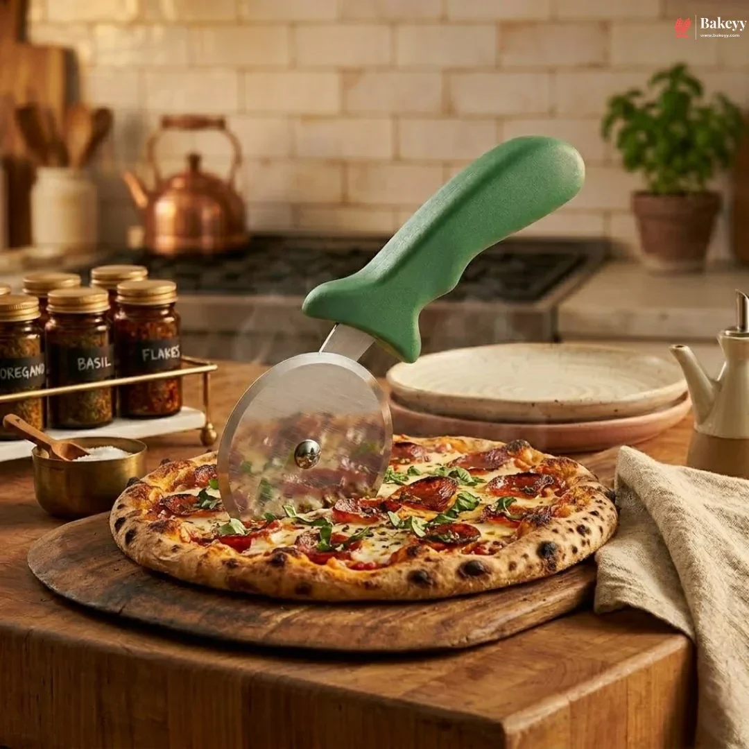 Industrial Grade Pizza Cutter | Stainless Steel Wheel Cutter with Colored Handle | Pack of 1 - Image 4