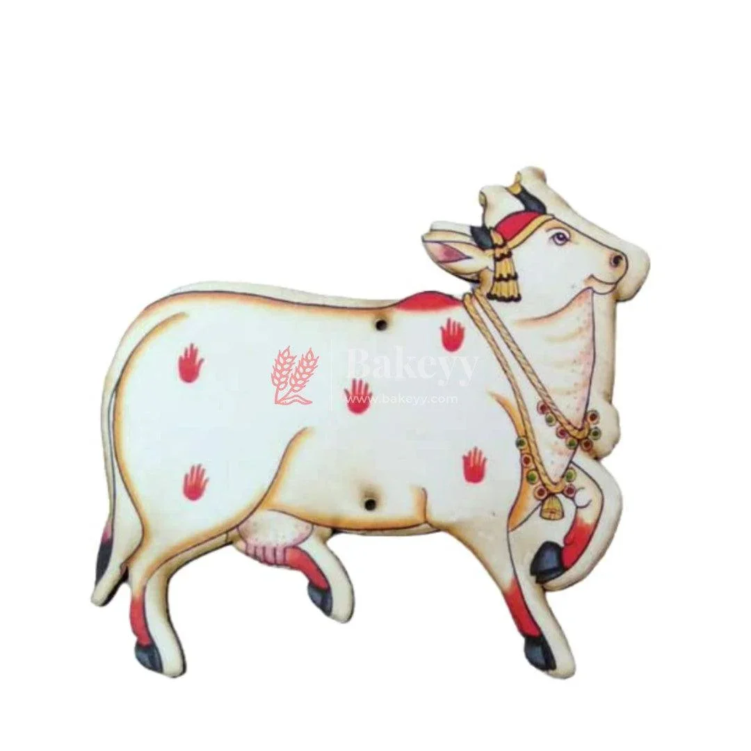 Kamadhenu MDF Wooden Cutout | Wall Hanging | Sacred Cow with Deities | Home Decor| Pack of 2 - Image 2