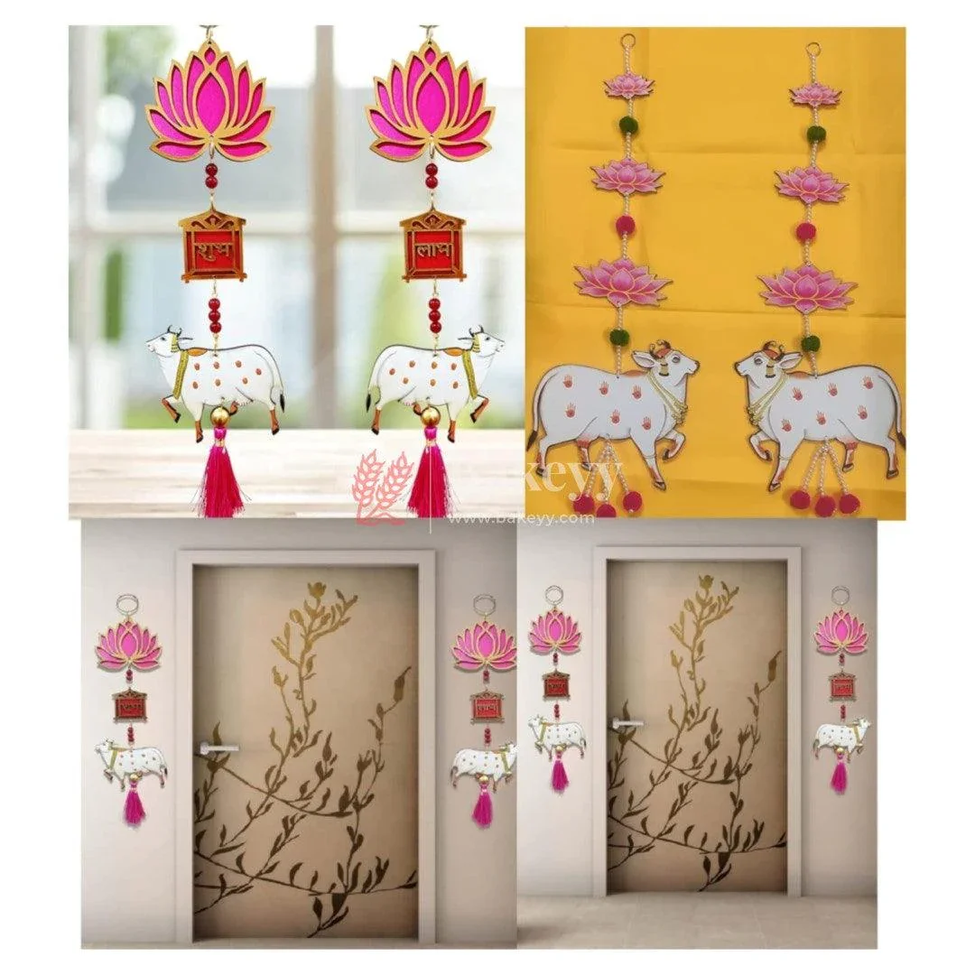 Kamadhenu MDF Wooden Cutout | Wall Hanging | Sacred Cow with Deities | Home Decor| Pack of 2 - Image 6