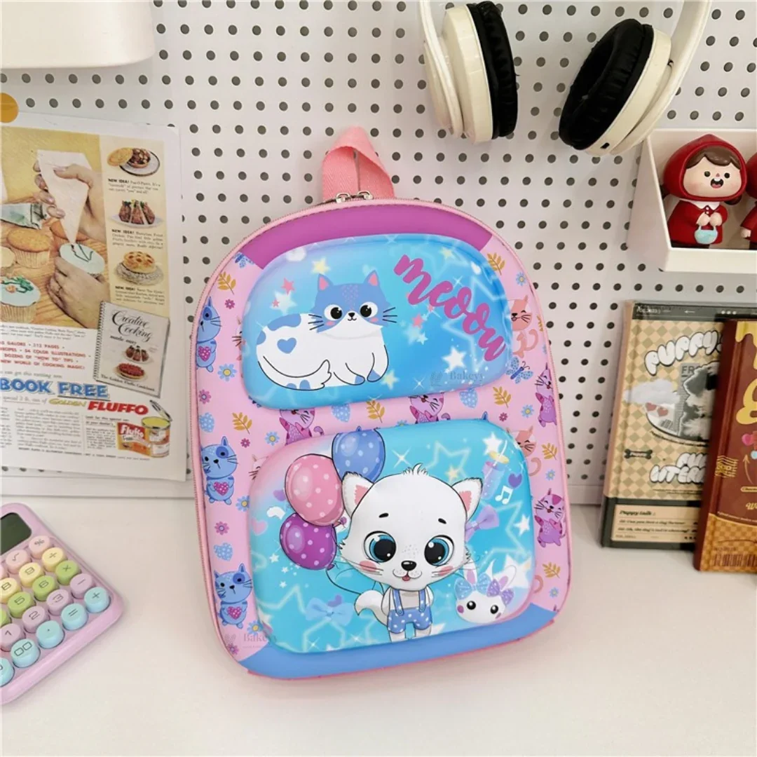 Kids Cartoon Animal Hard-Front Mini Backpack | 3 Cute Animal Designs | Lightweight School & Travel Bag | Pack of 1 - Image 6
