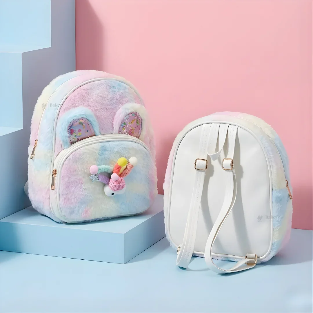 Kids Fluffy Fur Backpack | Soft Plush Mini Backpack | Multiple Color Options | Pack of 1 - Image 4