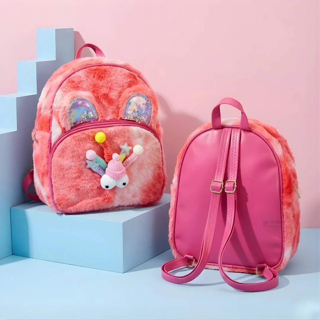 Kids Fluffy Fur Backpack | Soft Plush Mini Backpack | Multiple Color Options | Pack of 1 - Image 8