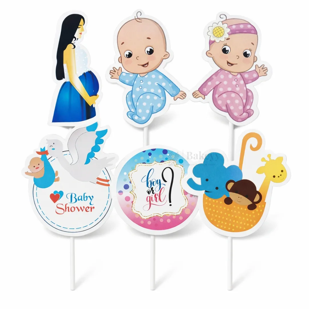 Celebration Theme Cake Topper | Assorted Designs | Celebration Event Cake Toppers | Pack of 6 - Image 6