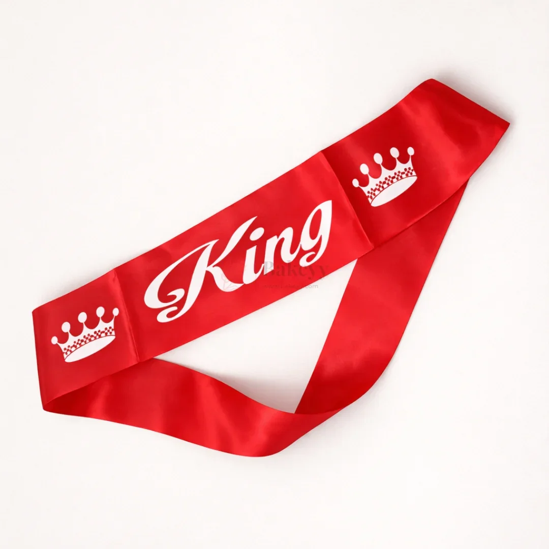 King Party Celebration Satin Sash Birthday & Bachelor Party Crown Sash | Pack of 1 - Image 4