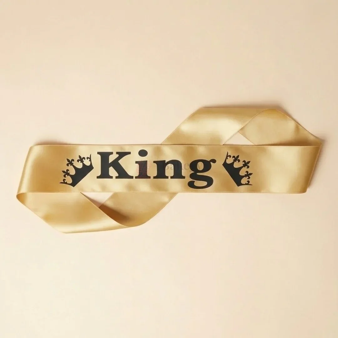 King Party Celebration Satin Sash Birthday & Bachelor Party Crown Sash | Pack of 1 - Image 6