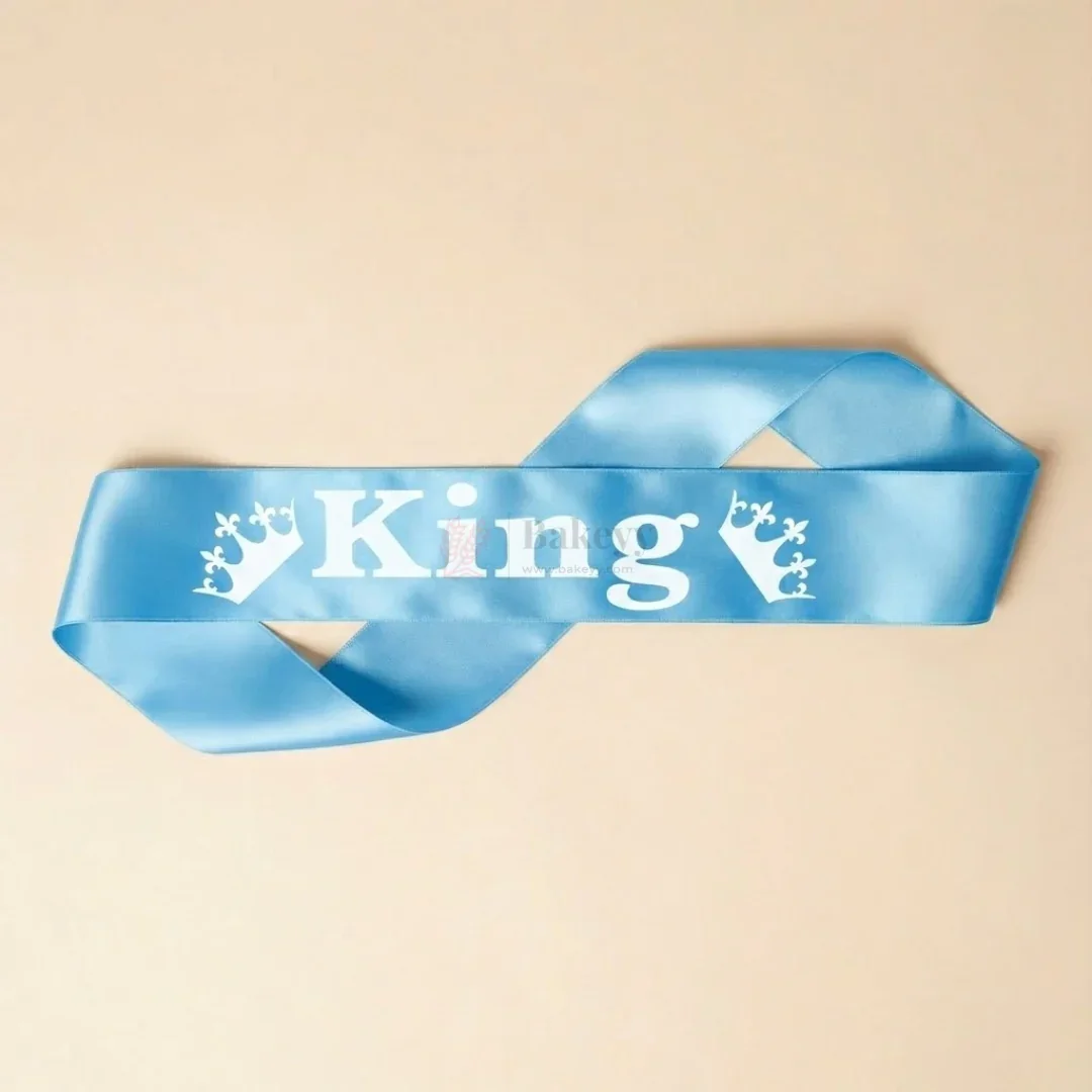 King Party Celebration Satin Sash Birthday & Bachelor Party Crown Sash | Pack of 1 - Image 7