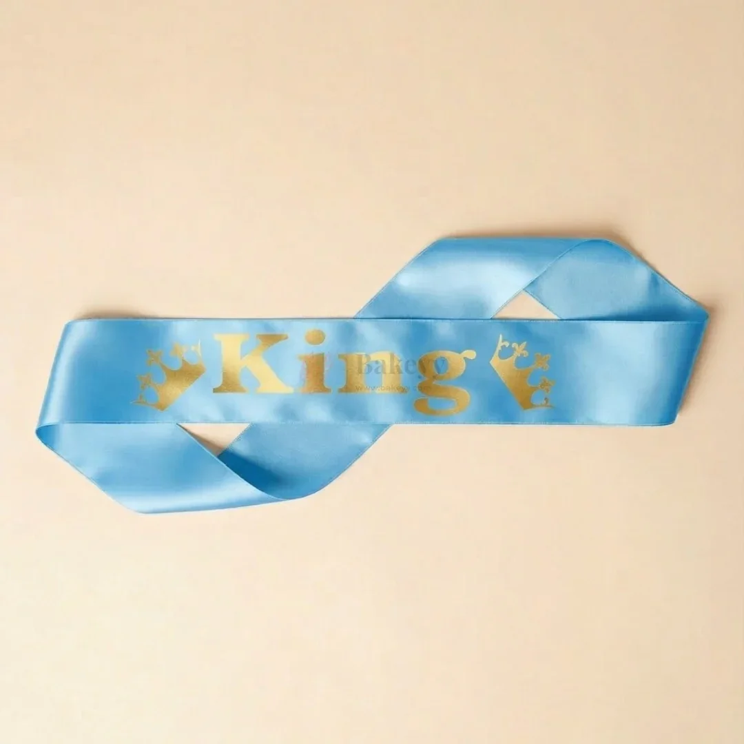 King Party Celebration Satin Sash Birthday & Bachelor Party Crown Sash | Pack of 1 - Image 8