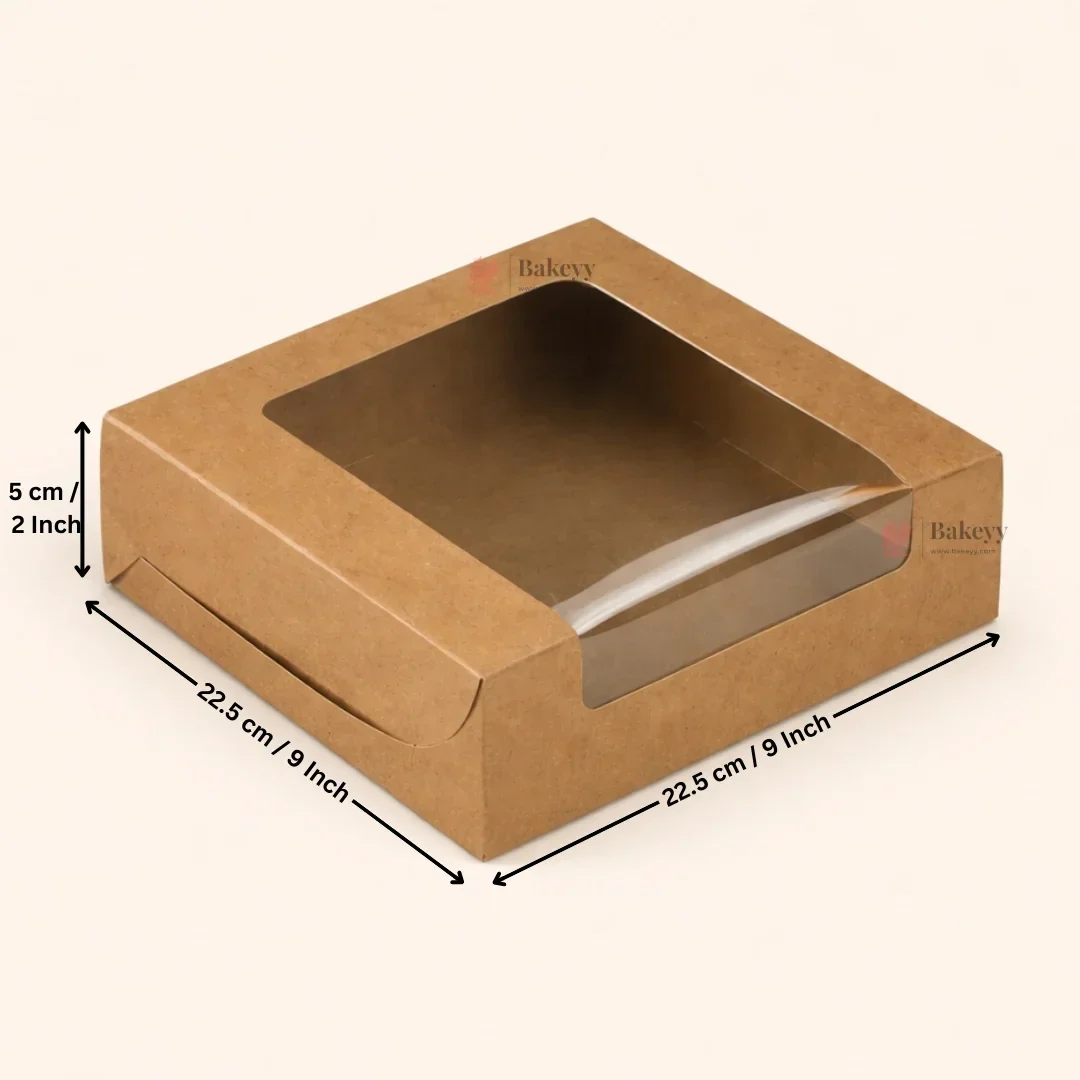 Kraft Brownie Boxes | L Shape and Top Window | Food-Grade Paperboard | Pack of 25 - Image 13